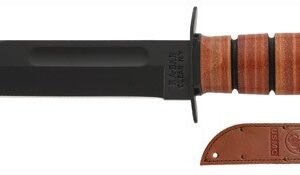 K1217.jpg KA-BAR FIGHTING/UTILITY KNIFE - 7" W/LEATHER SHEATH USMC