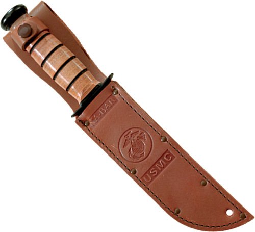 K1218_IN-SHEATH.jpg KA-BAR FIGHTING/UTILITY KNIFE - 7" SRRTD W/LEATHER SHEATH USMC