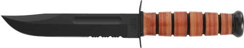 K1219.jpg KA-BAR FIGHTING/UTILITY KNIFE - 7" SRRTD W/LTHR SHTH US ARMY
