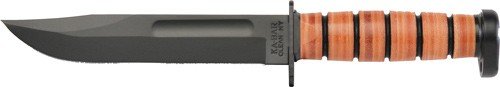 K1317.jpg KA-BAR DOG'S HEAD UTILITY 7" - BLADE W/ LEATHER SHEATH