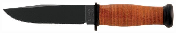 K2225.jpg KA-BAR MARK I NAVY KNIFE - 5-1/8" W/LEATHER SHEATH USN