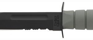 K5012.jpg KA-BAR FIGHTING/UTILITY KNIFE - 7" SERR W/PLASTIC STH. F-GREEN