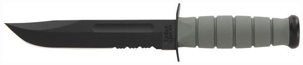 K5012.jpg KA-BAR FIGHTING/UTILITY KNIFE - 7" SERR W/PLASTIC STH. F-GREEN
