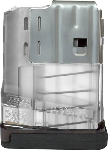 L705CLR.jpg LANCER MAGAZINE L7AWM SR-25 - 7.62X51 5RD TRANSLUCENT CLEAR