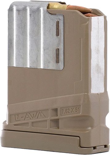 L7G205FDE_1.jpg LANCER MAGAZINE L7AWM SR-25 - 7.62X51 5RD OPAQUE FDE GEN 2