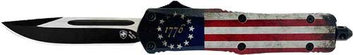LBRF331_1.jpg TEMPLAR KNIFE LARGE OTF BETSY - ROSS FLAG 3.5" BLACK DROP PNT
