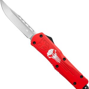 LRPUNFS3DNS.jpg COBRATEC LARGE FS3 OTF RED - PUNISHER 3.5" D2 STEEL DRP PNT