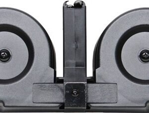 MAGAR15100C.jpg IVER JOHNSON MAGAZINE AR15 - 223 100RD DRUM BLK/CLEAR POLY