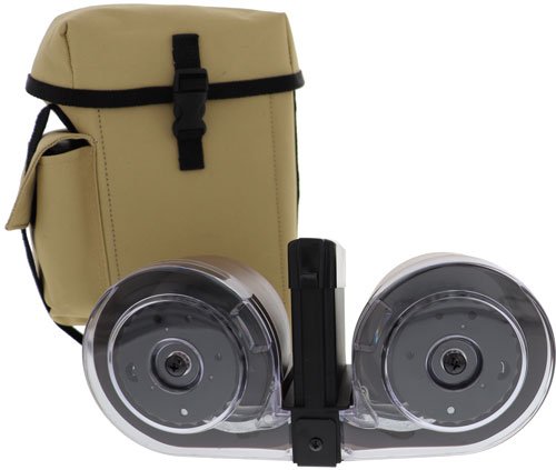 MAGAR15100T.jpg IVER JOHNSON MAGAZINE AR15 - 223 100RD DRUM BLK/TAN POLY