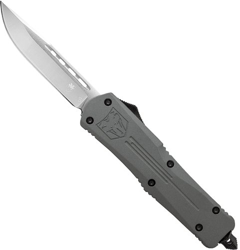 MGYFS3DNS.jpg COBRATEC MEDIUM FS3 OTF GREY - 3" D2 DROP POINT