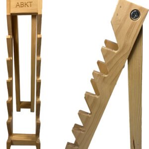 MI1101.jpg ABKT WOOD KNIFE DISPLAY STAND - HOLDS 6 KNIVES W/ABKT LOGO