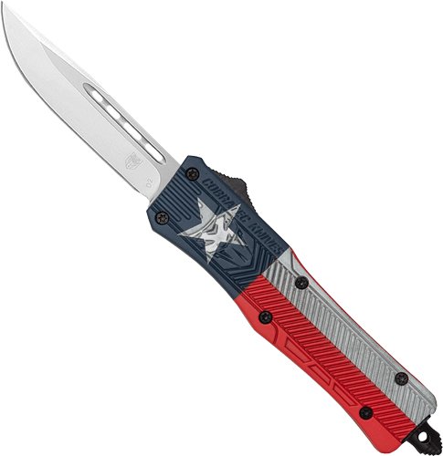 MTXCTK1MDNS.jpg COBRATEC MEDIUM CTK1 OTF TEXAS - STATE FLAG CRKTE 3" DROP POINT