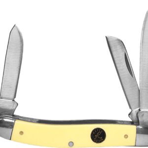 ABKT ROPER PECOS STOCKMAN 2.5" - LINER LOCK CREAM HANDLES