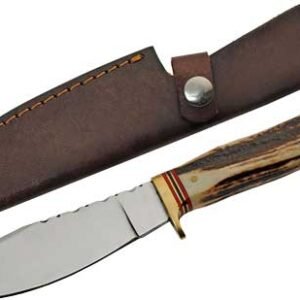SS7030.jpg SZCO STEEL STAG 5" STAG HUNTER - DEER ANTLER HANDLE SS BLADE