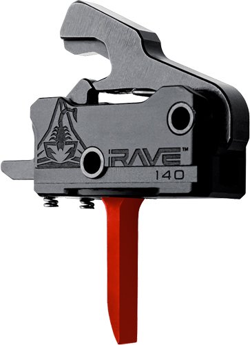T017FRED.jpg RISE TRIGGER RAVE 140 FLAT SST - RED 3.5LB AR-15 W/ WALK PINS
