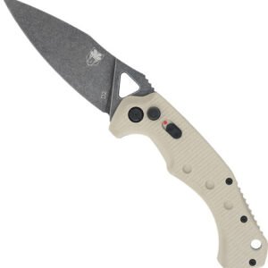 TANAFRYK.jpg COBRATEC RYKER AUTO FOLDER - 3.75" TAN/BLACK STNWSH D2 BLD