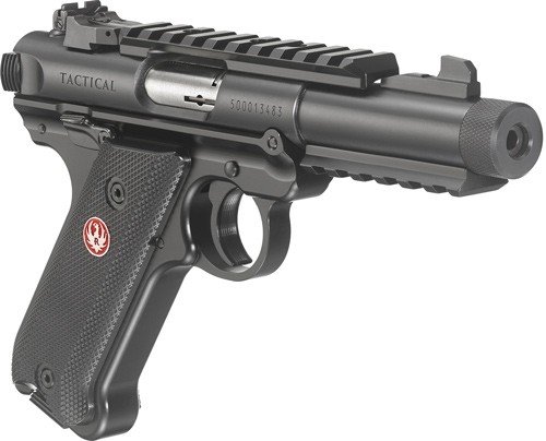 g40150_angle.jpg RUGER MARK IV TACTICAL 22LR - 4.40" ADJ. THREADED BBL SYN.