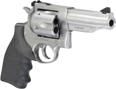 g5044_angle.jpg RUGER REDHAWK 44 REM MAG 4.2" - STAINLESS RUBBER ADJUSTABLE