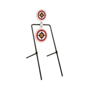 https3A2F2Fmedia.chattanoogashooting.com2Fimages2Fproduct2FAN153662FAN15366.jpg Allen EZ-Aim Hardrock AR500 Round Spinner Targets & Stand for Rimfire Rounds & Centerfire Pistols 7.375"W x 23"H White/Red/Black