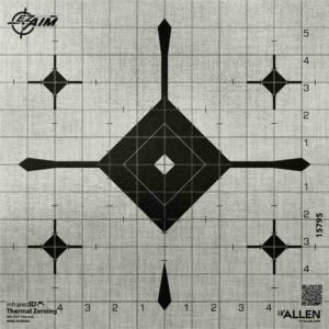 https3A2F2Fmedia.chattanoogashooting.com2Fimages2Fproduct2FAN157952FAN15795.jpg Allen EZ Aim Thermal ID Grid Bullseye Paper Target 12" x 12" - Gray