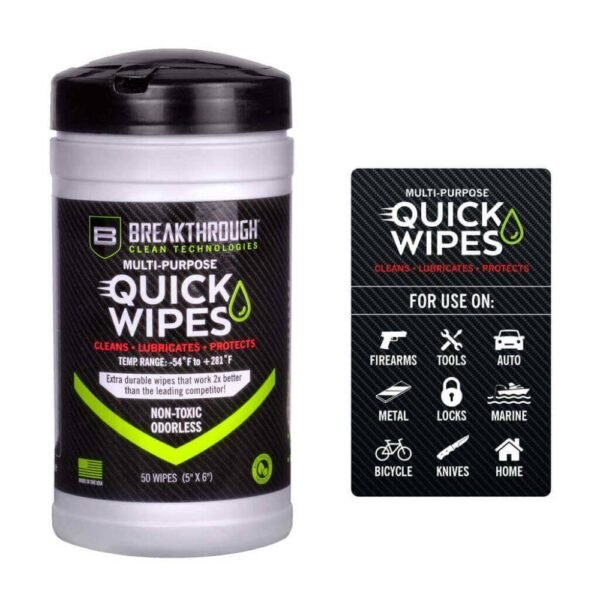 https3A2F2Fmedia.chattanoogashooting.com2Fimages2Fproduct2FANBTCLPQW502FANBTCLPQW50.jpg Breakthrough Clean Technologies Multi-Purpose CLP Quick Wipes 5"x6" 50/ct