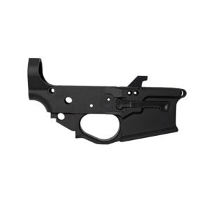 https3A2F2Fmedia.chattanoogashooting.com2Fimages2Fproduct2FAWSTPCA9LOWERBLK2FAWSTPCA9LOWERBLK-1.jpg Combat Armory Billet AR-9 Lower Receiver Stripped with Mag Release and Ejector Black