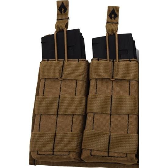 https3A2F2Fmedia.chattanoogashooting.com2Fimages2Fproduct2FAZAROTDMPTN2FAZAROTDMPTN-1.jpg Advance Warrior Solutions Open Top Double Mag Pouch Tan