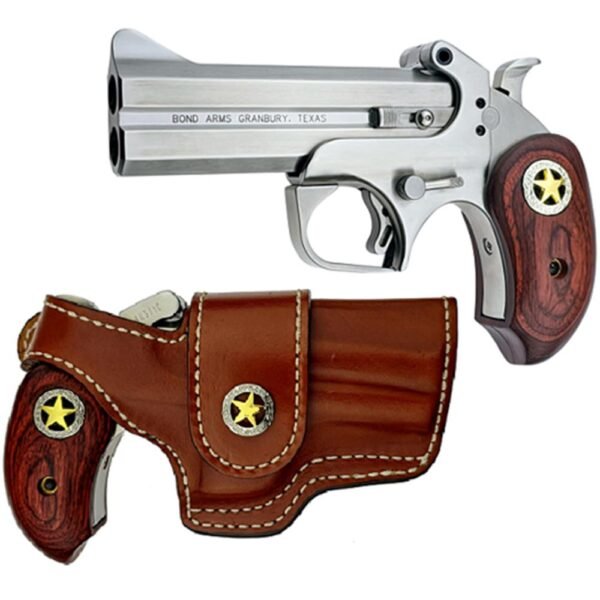 https3A2F2Fmedia.chattanoogashooting.com2Fimages2Fproduct2FBEBARR45LC4102FBEBARR45LC410-1.jpg Bond Arms Rustic Ranger Handgun .45 LC/.410 2rd Capacity 4.25" Barrel Rosewood Grip with Holster