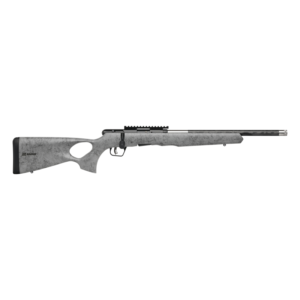 https3A2F2Fmedia.chattanoogashooting.com2Fimages2Fproduct2FBV702182FBV70218-1.png Savage Arms B22 Timberlite Thumbhole Rifle .22 LR 10rd Magazine 18" 1/2x28 Threaded Barrel Grey with Black Spiderweb