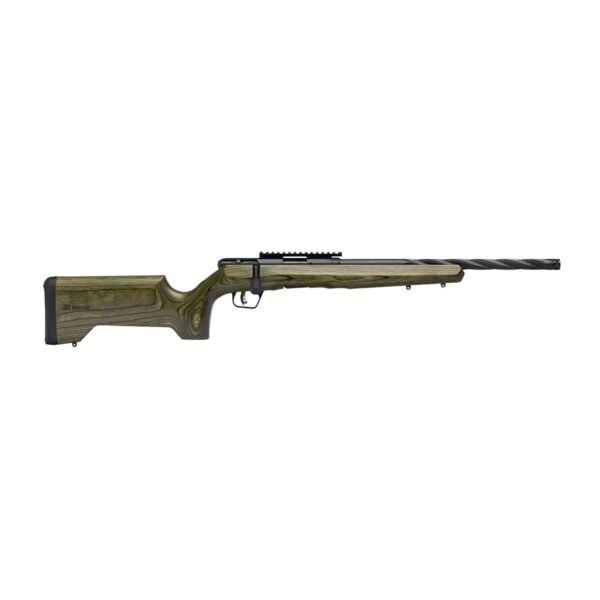 https3A2F2Fmedia.chattanoogashooting.com2Fimages2Fproduct2FBV702512FBV702511.jpg Savage Arms B22 Timber Tactical Rifle .22 LR 10rd Magazine 18" Threaded Spiral Barrel Green Laminate Stock
