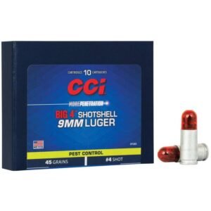 https3A2F2Fmedia.chattanoogashooting.com2Fimages2Fproduct2FCC3712CC2FCC3712CC_1_2.jpg CCI Big 4 Handgun Shotshell Ammunition 9mm Luger #4 1000 fps 10/ct