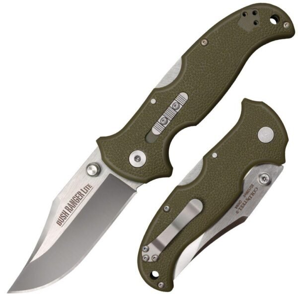 https3A2F2Fmedia.chattanoogashooting.com2Fimages2Fproduct2FCO21A2Fco21a.jpg Cold Steel Bush Ranger Lite Rocker Lock Knife - 3-1/2" Satin Blade OD Green GFN