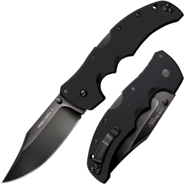 https3A2F2Fmedia.chattanoogashooting.com2Fimages2Fproduct2FCO27BC2Fco27bc.jpg Cold Steel Recon 1 Clip Point Lockback Knife - 4" Blade G-10 Black