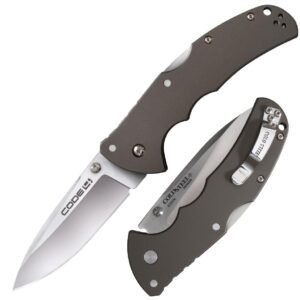 https3A2F2Fmedia.chattanoogashooting.com2Fimages2Fproduct2FCO58PS2FCO58PS.jpg Cold Steel Code-4 Spear Point Lockback Knife Gray - 3-1/2" Blade Satin