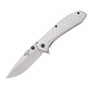 https3A2F2Fmedia.chattanoogashooting.com2Fimages2Fproduct2FCW112A2FCW112A-1.jpg Bear & Son Framelock Assisted Opener Folding Knife 2-7/8" Drop Point Blade Stainless Steel
