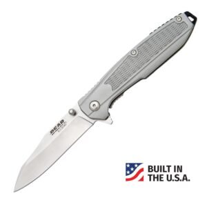 https3A2F2Fmedia.chattanoogashooting.com2Fimages2Fproduct2FCW611252FCW61125-1.jpg Bear & Son Frame Lock Folding Knife 3-1/4" Reverse Tanto Blade Grey