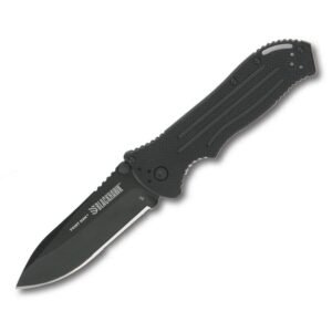 https3A2F2Fmedia.chattanoogashooting.com2Fimages2Fproduct2FCWBH15PM201BK2FCWBH15PM201BK-1.jpg Bear & Son Blackhawk Point Man Sideliner Folding Knife 3-3/8" Drop Point Blade Black