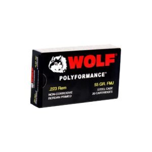 https3A2F2Fmedia.chattanoogashooting.com2Fimages2Fproduct2FDZ22355FMJC2FDZ22355FMJC.jpg Wolf WPA Military Polyformance Rifle Ammunition .223 Rem 55 gr FMJ 3241 fps - 500/ct