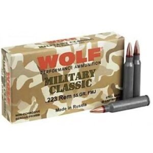 https3A2F2Fmedia.chattanoogashooting.com2Fimages2Fproduct2FDZMC22355FMJC2FDZMC22355FMJ.jpg Wolf Military Classic Rifle Ammunition .223 Rem 55 gr FMJ 3241 fps 500/ct Case