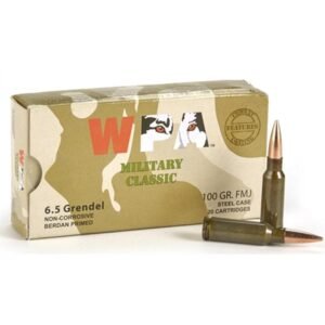 https3A2F2Fmedia.chattanoogashooting.com2Fimages2Fproduct2FDZMC65GRENFMJ2FDZMC65GRENFMJ-1.jpg Wolf Military Classic Rifle Ammunition 6.5 Grendel 100gr FMJ 2690 fps 20/ct