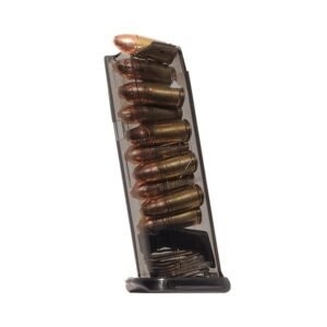 https3A2F2Fmedia.chattanoogashooting.com2Fimages2Fproduct2FEHSMKGLK43X2FEHSMKGLK43X-1.jpg Elite Tactical Systems Carbon Smoke Handgun Magazine for Glock 43x/48 9mm Luger 10/rd