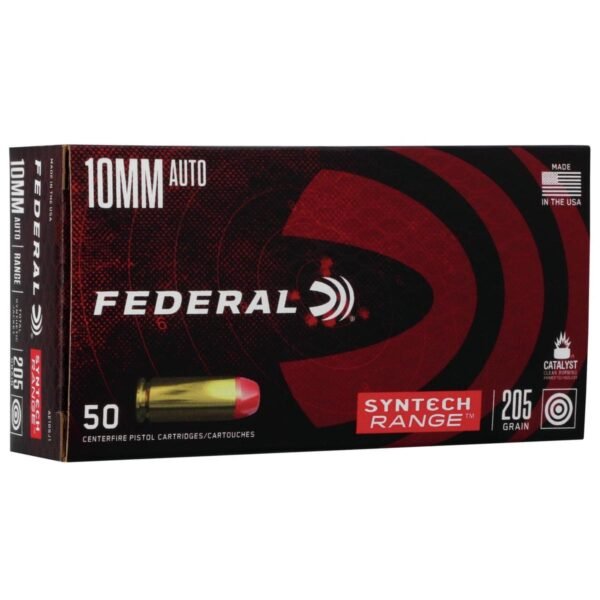 https3A2F2Fmedia.chattanoogashooting.com2Fimages2Fproduct2FFAAE10SJ12FFAAE10SJ1_1.jpg Federal Syntech Range Handgun 10mm Auto 205gr TSJ 1150 fps 50/ct