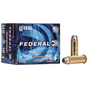 https3A2F2Fmedia.chattanoogashooting.com2Fimages2Fproduct2FFAC44A2FFAC44A_1.jpg Federal Power-Shok Handgun Ammunition .44 Mag 240gr JHP 1230 fps 20/ct