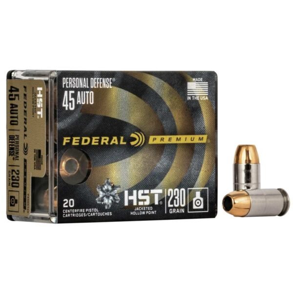 https3A2F2Fmedia.chattanoogashooting.com2Fimages2Fproduct2FFAP45HST2S2FFAP45HST2S_1.jpg Federal Premuim Personal Defense Centerfire Handgun Ammunition .45 ACP 230 gr JHP 890 fps 20/ct