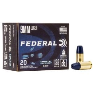 https3A2F2Fmedia.chattanoogashooting.com2Fimages2Fproduct2FFAS9SJT12FFAS9SJT1-1.jpg Federal Syntech Defense Handgun Ammunition 9mm Luger 138 gr SJHP 1050 fps 20/ct