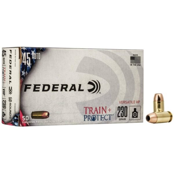 https3A2F2Fmedia.chattanoogashooting.com2Fimages2Fproduct2FFATP45VHP12FFATP45VHP1_1.jpg Federal Train+Protect Handgun Ammunition .45 ACP 230 gr VHP 50/ct
