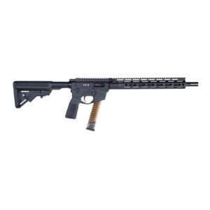 https3A2F2Fmedia.chattanoogashooting.com2Fimages2Fproduct2FFQFM9D16PBLK2FFQFM9D16PBLK1.jpg Freedom Ordnance FM9D Beltfed Rifle 9mm Luger 100 rd Belt Bag/33rd Glock Style Mag(1) 16" Barrel Black Picatinny Rail