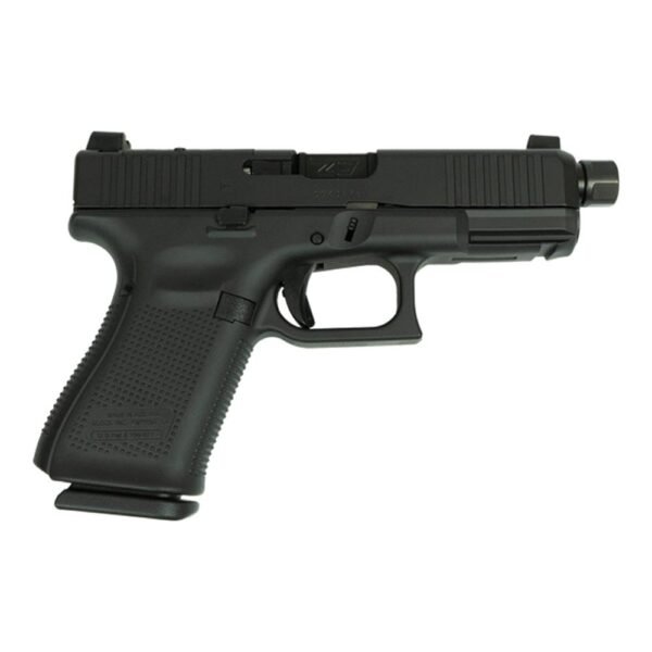 https3A2F2Fmedia.chattanoogashooting.com2Fimages2Fproduct2FGLPV1950203BLKTB2FGLPV1950203BLKTB-1.jpg Glock V-Series Model 19 Black Cerakote Handgun 9mm Luger 15rd Magazines (3) 4.6" Threaded Barrel Black Austria Made