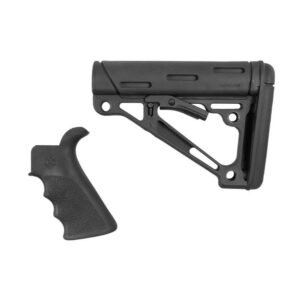 https3A2F2Fmedia.chattanoogashooting.com2Fimages2Fproduct2FHA150552FHA15055-1.jpg Hogue AR-15/M-16 Kit - Finger Groove Beavertail Grip & Over-Molded Collapsible Buttstock - Fits Commercial Buffer Tube Black
