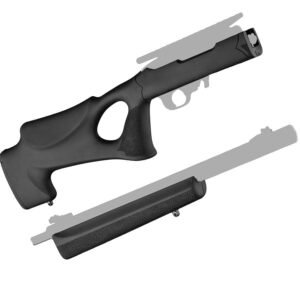 Transform Your Ruger 10-22 with Hogue's Tactical Thumbhole Stock Hogue 10-22 Tactical Thumbhole Stock .920 Barrel Channel Black OverMolded Rubber